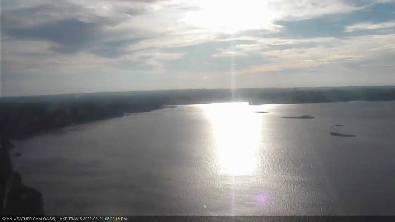 Lake Travis webcam, February 21, 2022 5:00 PM CT