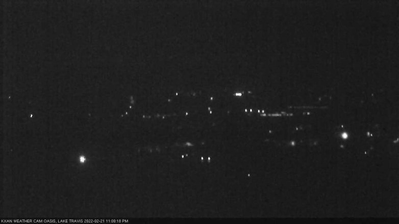 Lake Travis webcam, February 21, 2022 11:00 PM CT