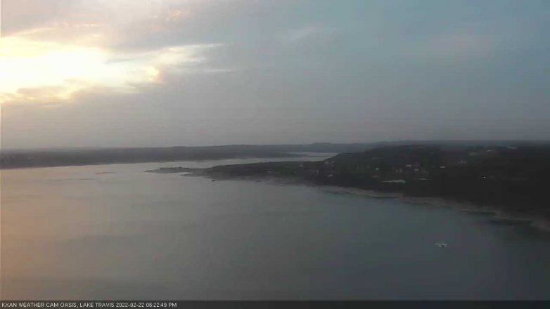 Lake Travis webcam, February 22, 2022 6:25 PM CT