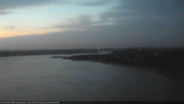 Lake Travis webcam, February 22, 2022 6:45 PM CT