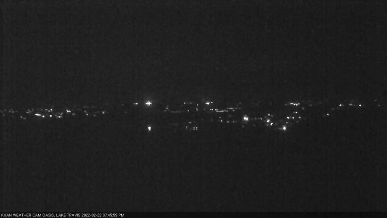 Lake Travis webcam, February 22, 2022 7:45 PM CT