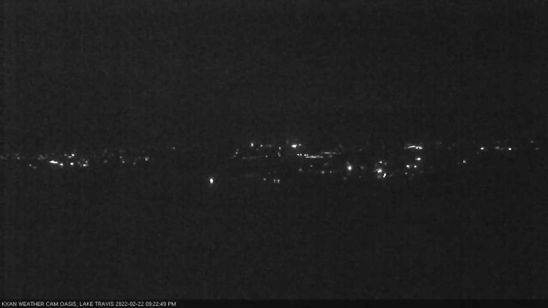 Lake Travis webcam, February 22, 2022 9:25 PM CT