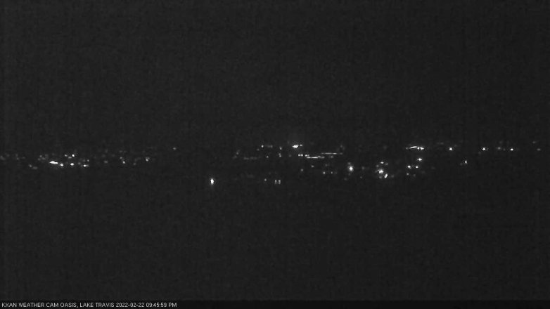 Lake Travis webcam, February 22, 2022 9:45 PM CT