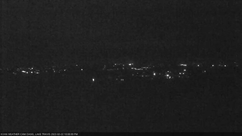 Lake Travis webcam, February 22, 2022 10:00 PM CT