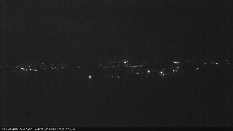 Lake Travis webcam, February 22, 2022 10:45 PM CT