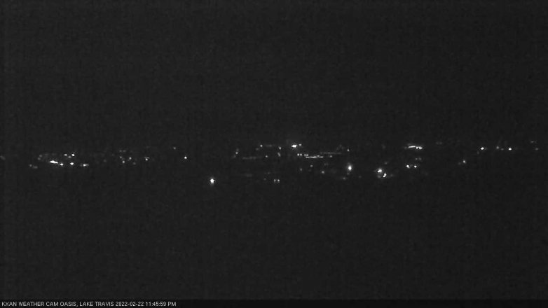 Lake Travis webcam, February 22, 2022 11:45 PM CT