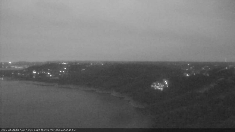 Lake Travis webcam, February 23, 2022 6:45 PM CT