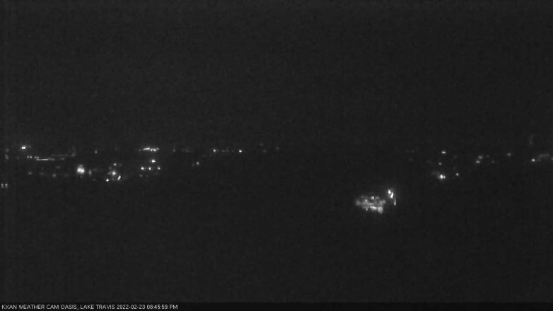 Lake Travis webcam, February 23, 2022 8:45 PM CT