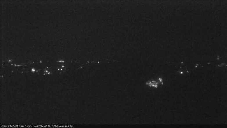 Lake Travis webcam, February 23, 2022 9:00 PM CT