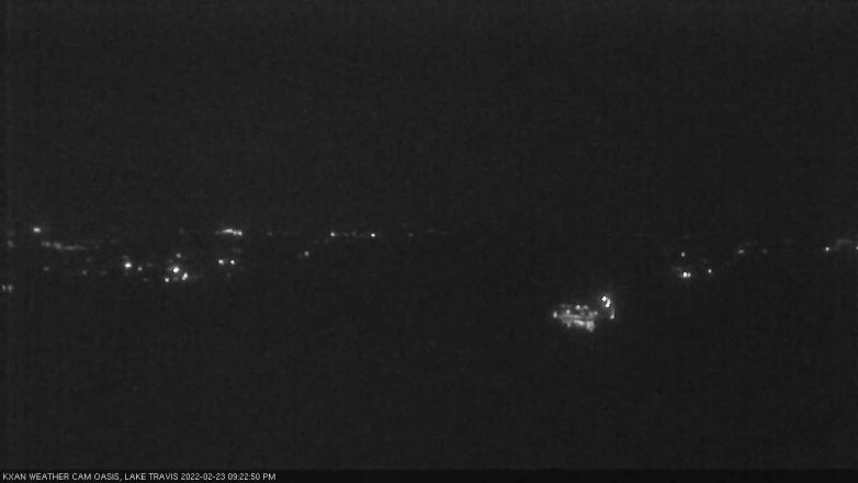Lake Travis webcam, February 23, 2022 9:25 PM CT