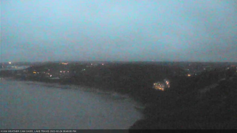 Lake Travis webcam, February 24, 2022 6:45 PM CT