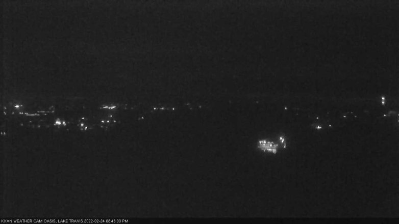 Lake Travis webcam, February 24, 2022 8:45 PM CT