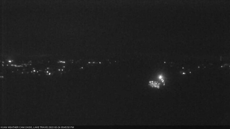 Lake Travis webcam, February 24, 2022 9:45 PM CT