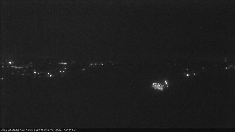Lake Travis webcam, February 24, 2022 10:45 PM CT