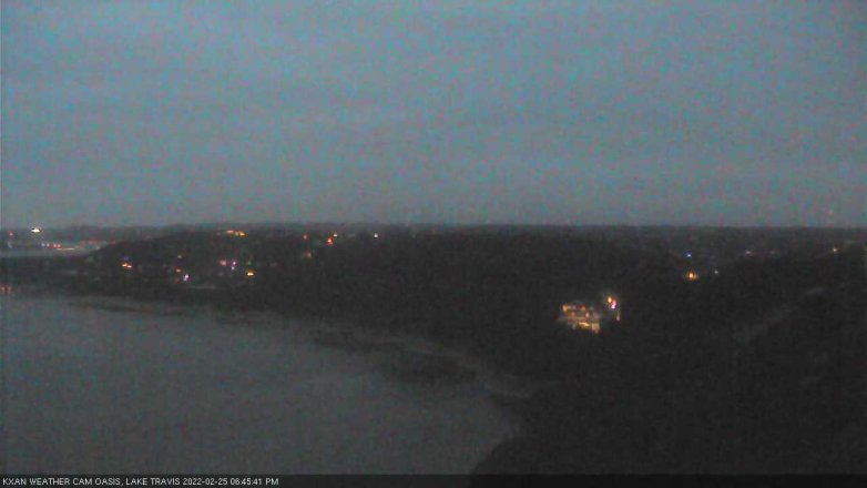 Lake Travis webcam, February 25, 2022 6:45 PM CT
