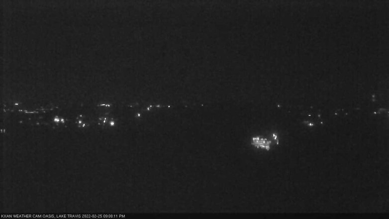 Lake Travis webcam, February 25, 2022 9:00 PM CT