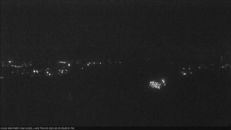 Lake Travis webcam, February 25, 2022 9:45 PM CT