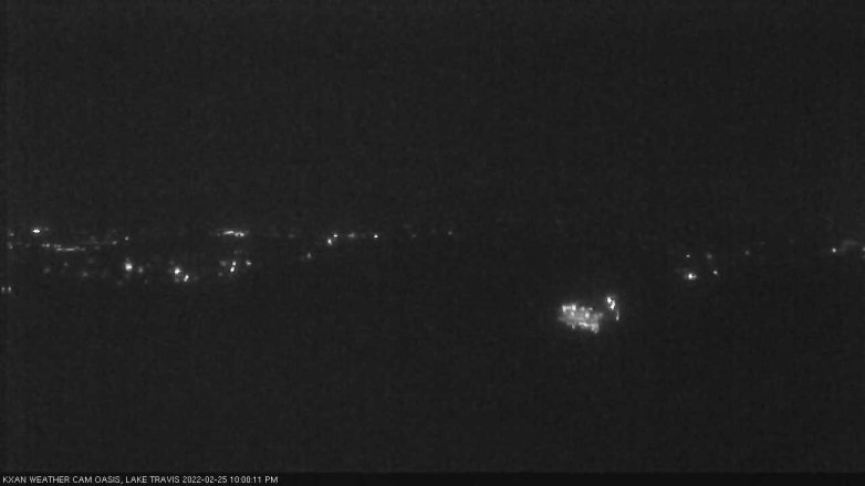 Lake Travis webcam, February 25, 2022 10:00 PM CT