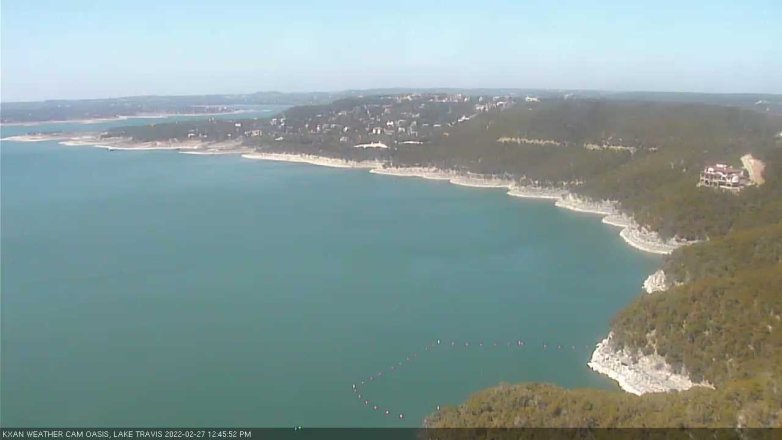 Lake Travis webcam, February 27, 2022 12:45 PM CT
