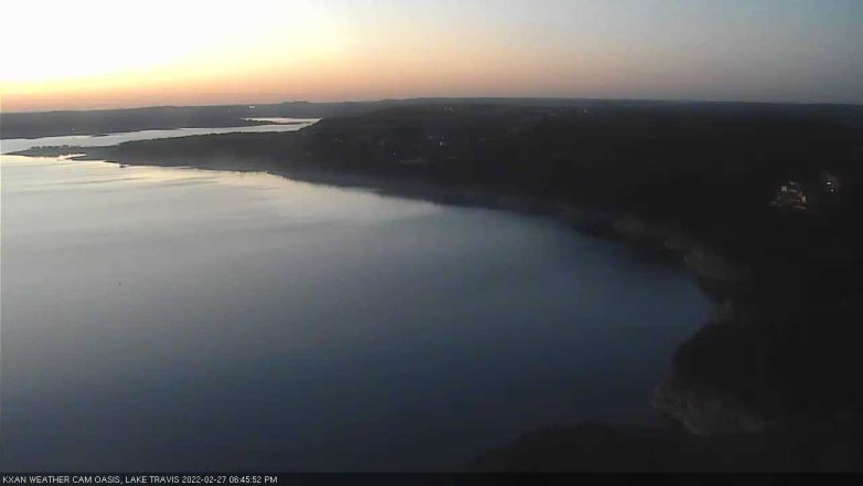 Lake Travis webcam, February 27, 2022 6:45 PM CT