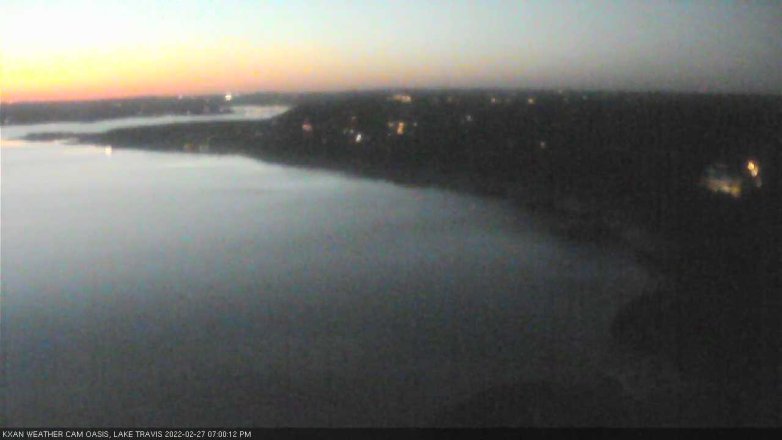 Lake Travis webcam, February 27, 2022 7:00 PM CT