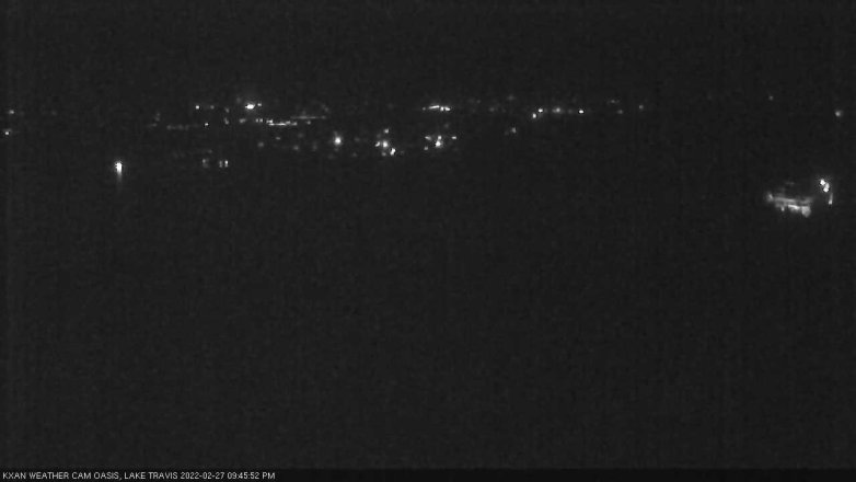 Lake Travis webcam, February 27, 2022 9:45 PM CT