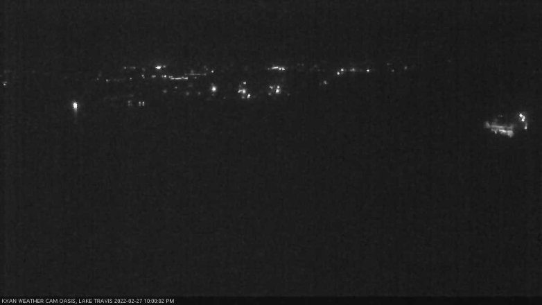 Lake Travis webcam, February 27, 2022 10:00 PM CT