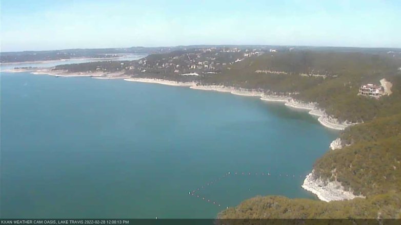 Lake Travis webcam, February 28, 2022 12:00 PM CT