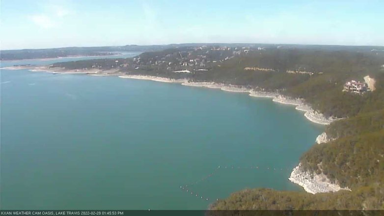 Lake Travis webcam, February 28, 2022 1:45 PM CT