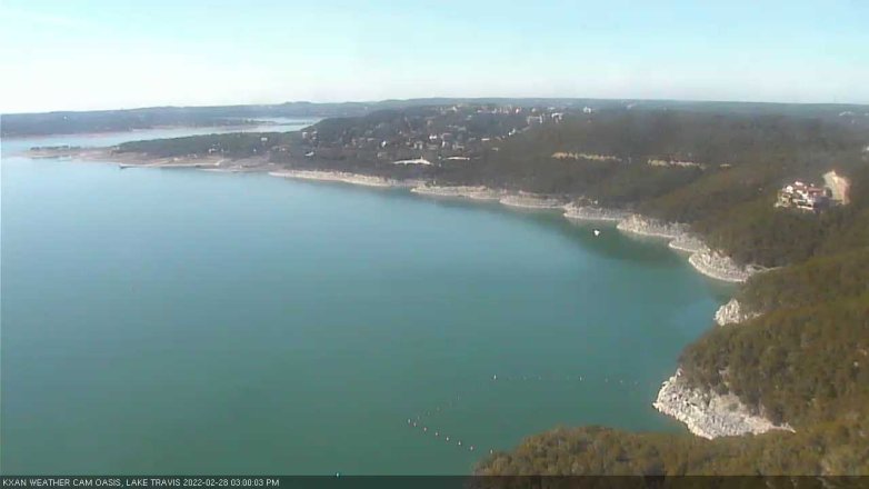 Lake Travis webcam, February 28, 2022 3:00 PM CT