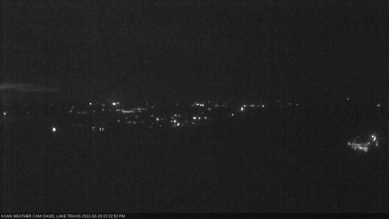 Lake Travis webcam, February 28, 2022 7:25 PM CT