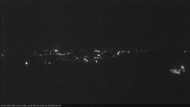 Lake Travis webcam, February 28, 2022 8:45 PM CT
