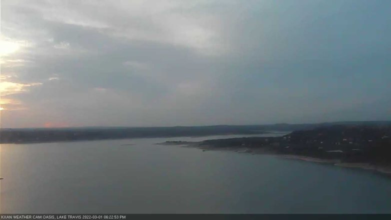 Lake Travis webcam, March 1, 2022 6:25 PM CT