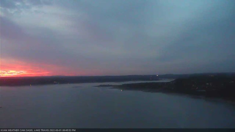 Lake Travis webcam, March 1, 2022 6:45 PM CT