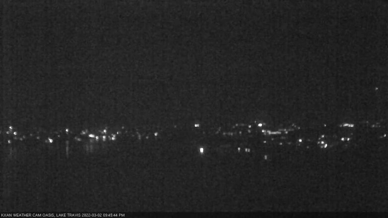 Lake Travis webcam, March 2, 2022 9:45 PM CT
