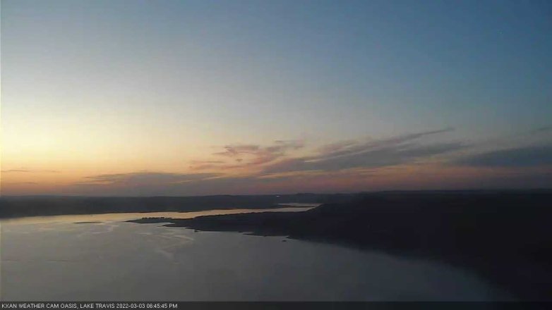 Lake Travis webcam, March 3, 2022 6:45 PM CT