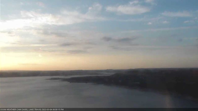 Lake Travis webcam, March 4, 2022 6:00 PM CT