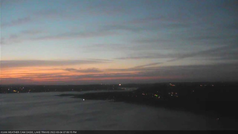 Lake Travis webcam, March 4, 2022 7:00 PM CT