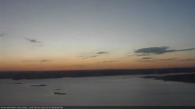 Lake Travis webcam, March 7, 2022 6:45 PM CT