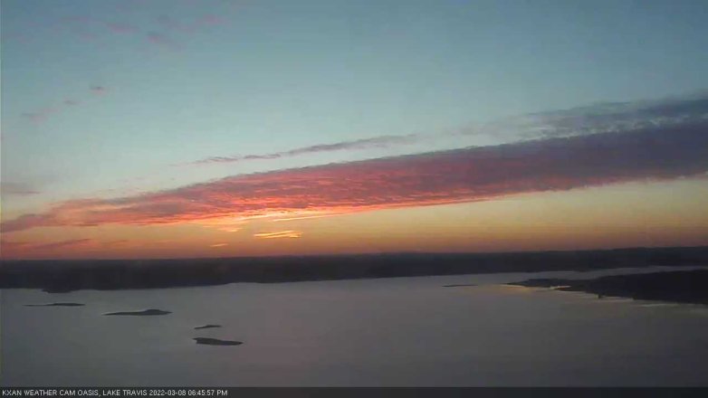 Lake Travis webcam, March 8, 2022 6:45 PM CT