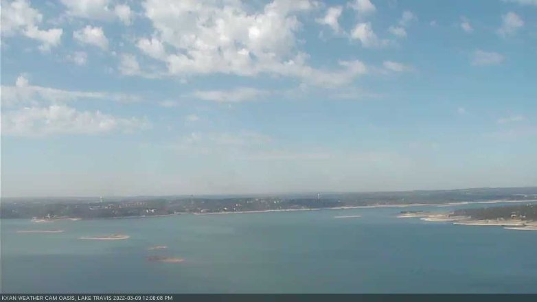 Lake Travis webcam, March 9, 2022 12:00 PM CT