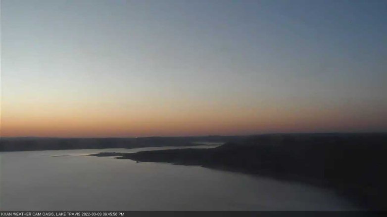 Lake Travis webcam, March 9, 2022 6:45 PM CT