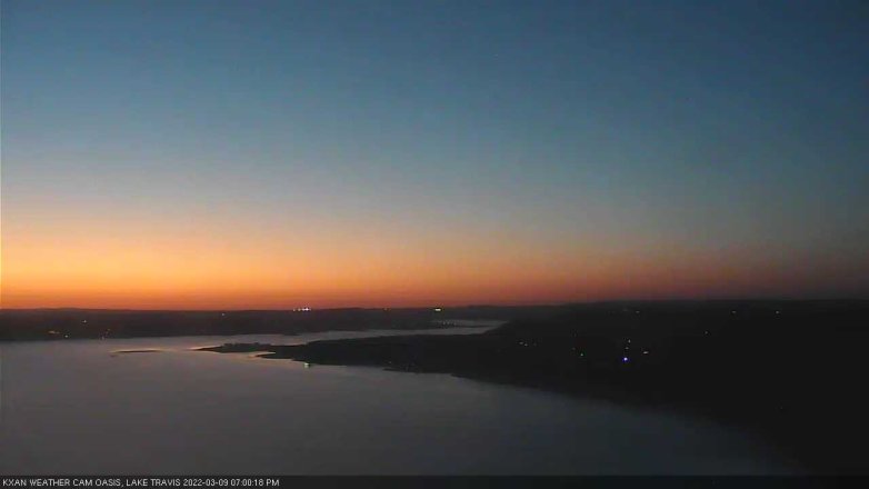 Lake Travis webcam, March 9, 2022 7:00 PM CT