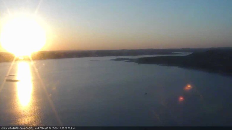 Lake Travis webcam, March 10, 2022 6:25 PM CT