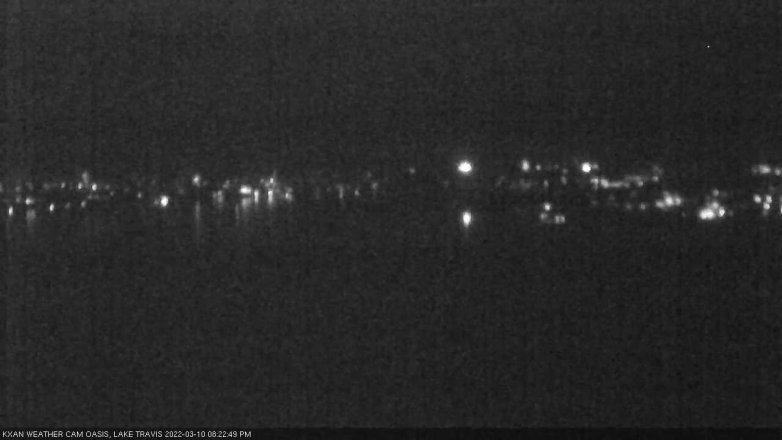 Lake Travis webcam, March 10, 2022 8:25 PM CT
