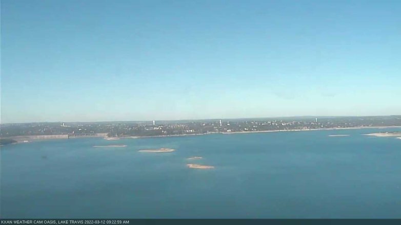 Lake Travis webcam, March 12, 2022 9:25 AM CT