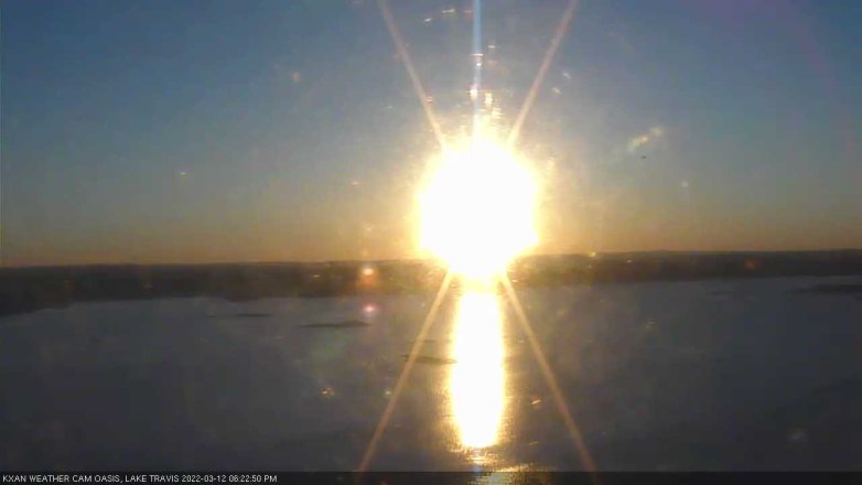 Lake Travis webcam, March 12, 2022 6:25 PM CT