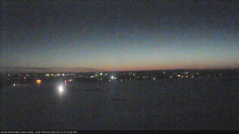 Lake Travis webcam, March 12, 2022 7:25 PM CT