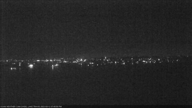 Lake Travis webcam, March 12, 2022 7:45 PM CT