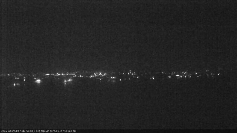 Lake Travis webcam, March 12, 2022 9:25 PM CT